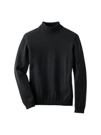 Cotton Blend Mockneck Sweater - Black