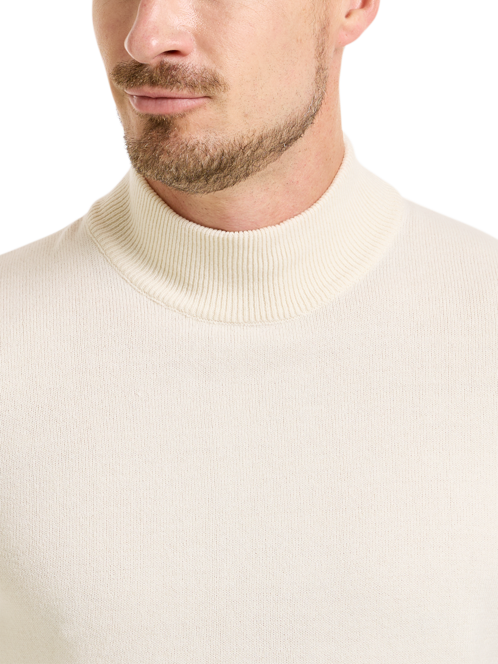 Alternate Shot of Men's Ivory Solid Knitwear  - 2