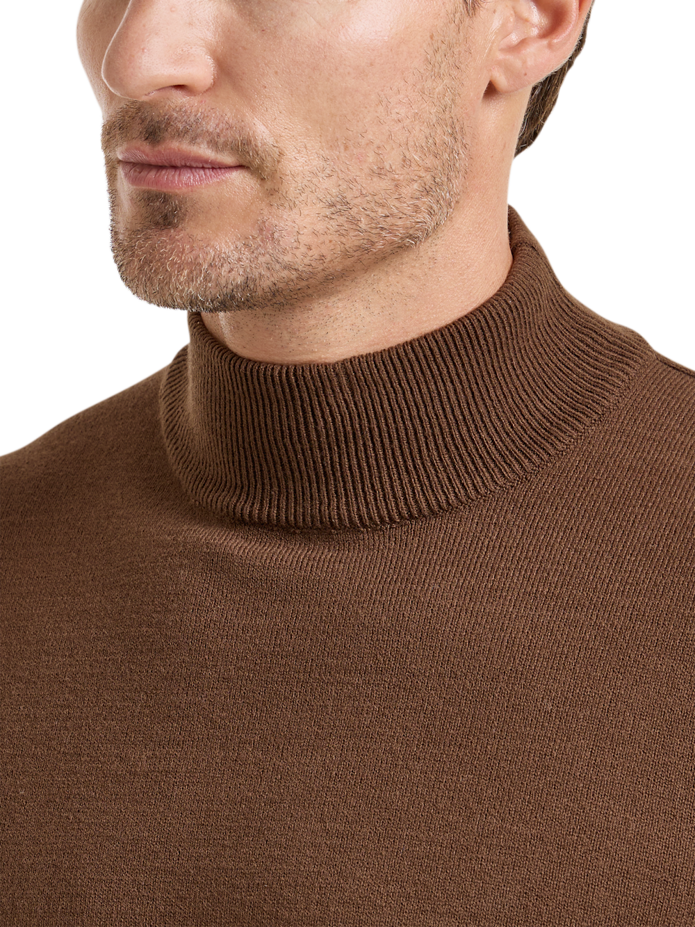 Alternate Shot of Men's Brown Solid Knitwear  - 2