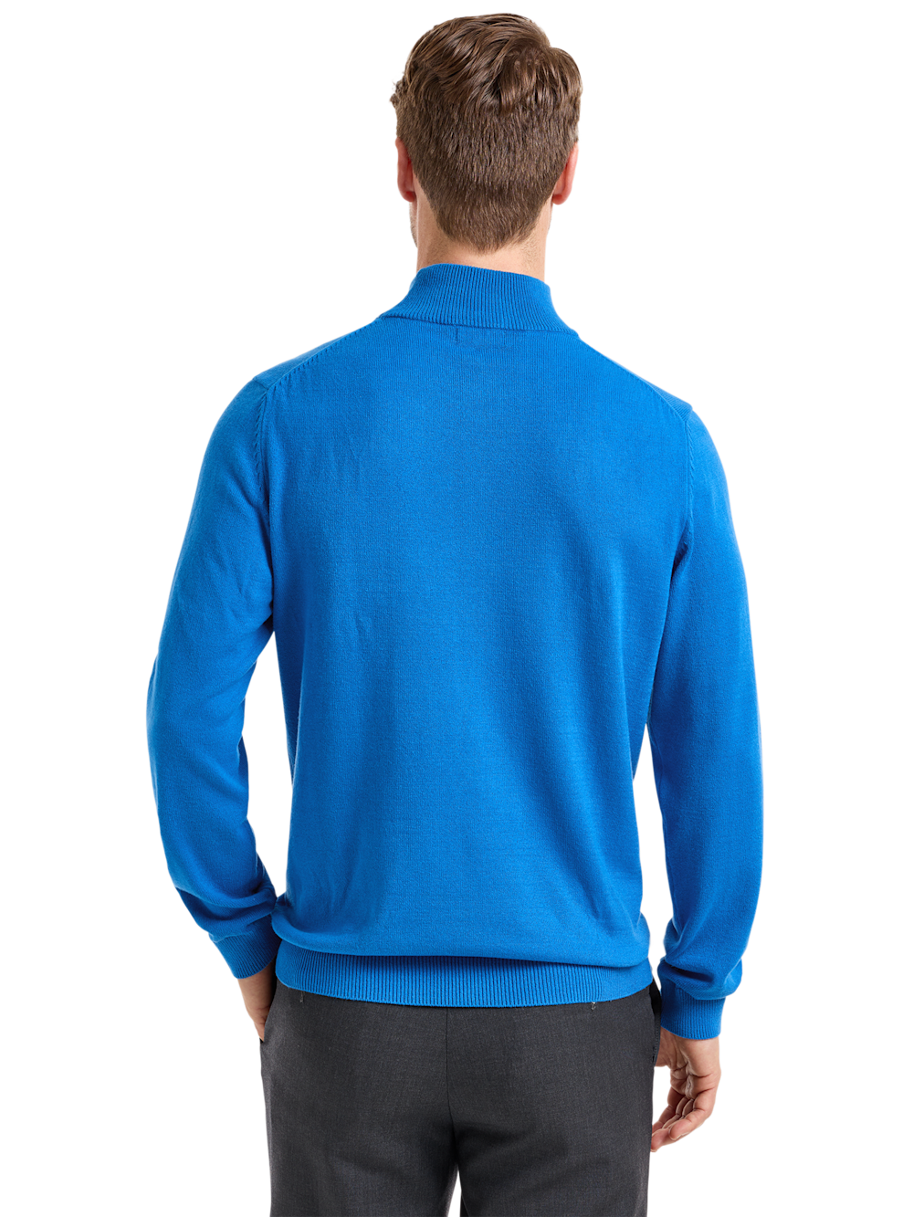 Alternate Shot of Men's Cobalt Solid Knitwear  - 3