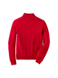 Cotton Blend Mockneck Sweater - Red