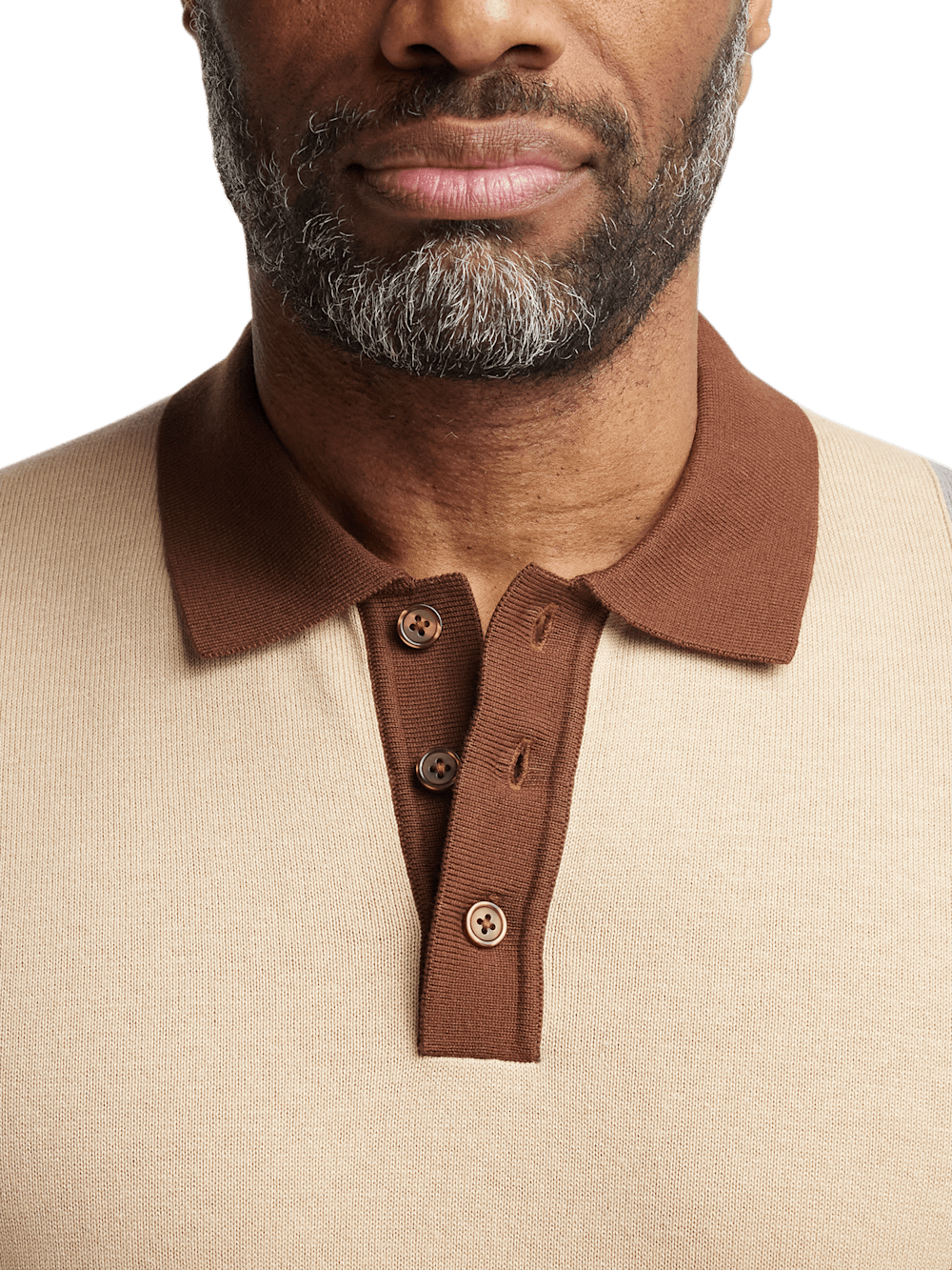 Cotton Three Button Polo - Brown Multi – Paul Fredrick Cotton Three Button Polo - Brown Multi – Paul Fredrick