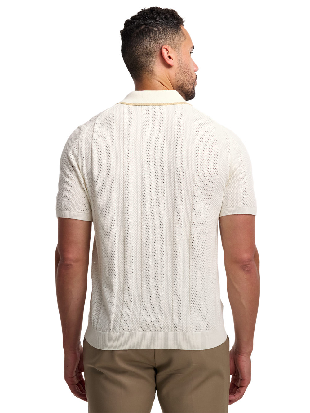 Alternate Image of Cotton Crochet V-neck Polo-4