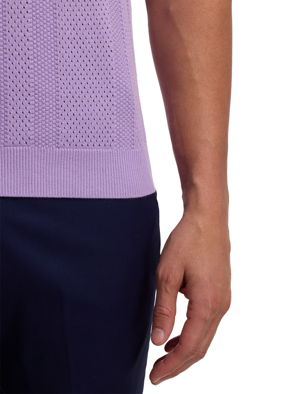 Alternate Image of Cotton Crochet V-neck Polo-3