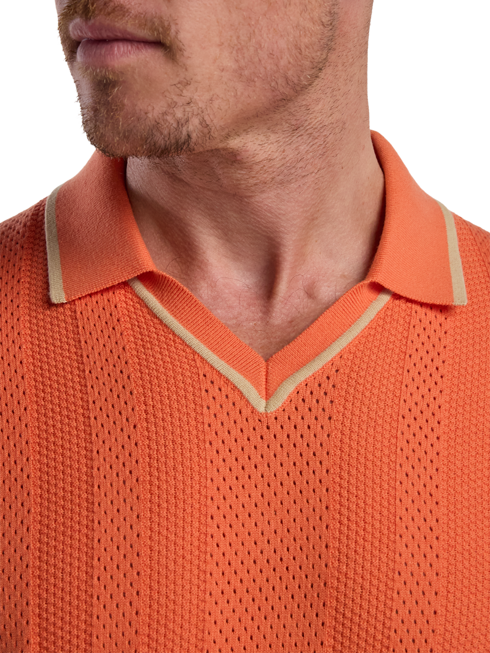 Alternate Image of Cotton Crochet V-neck Polo-2