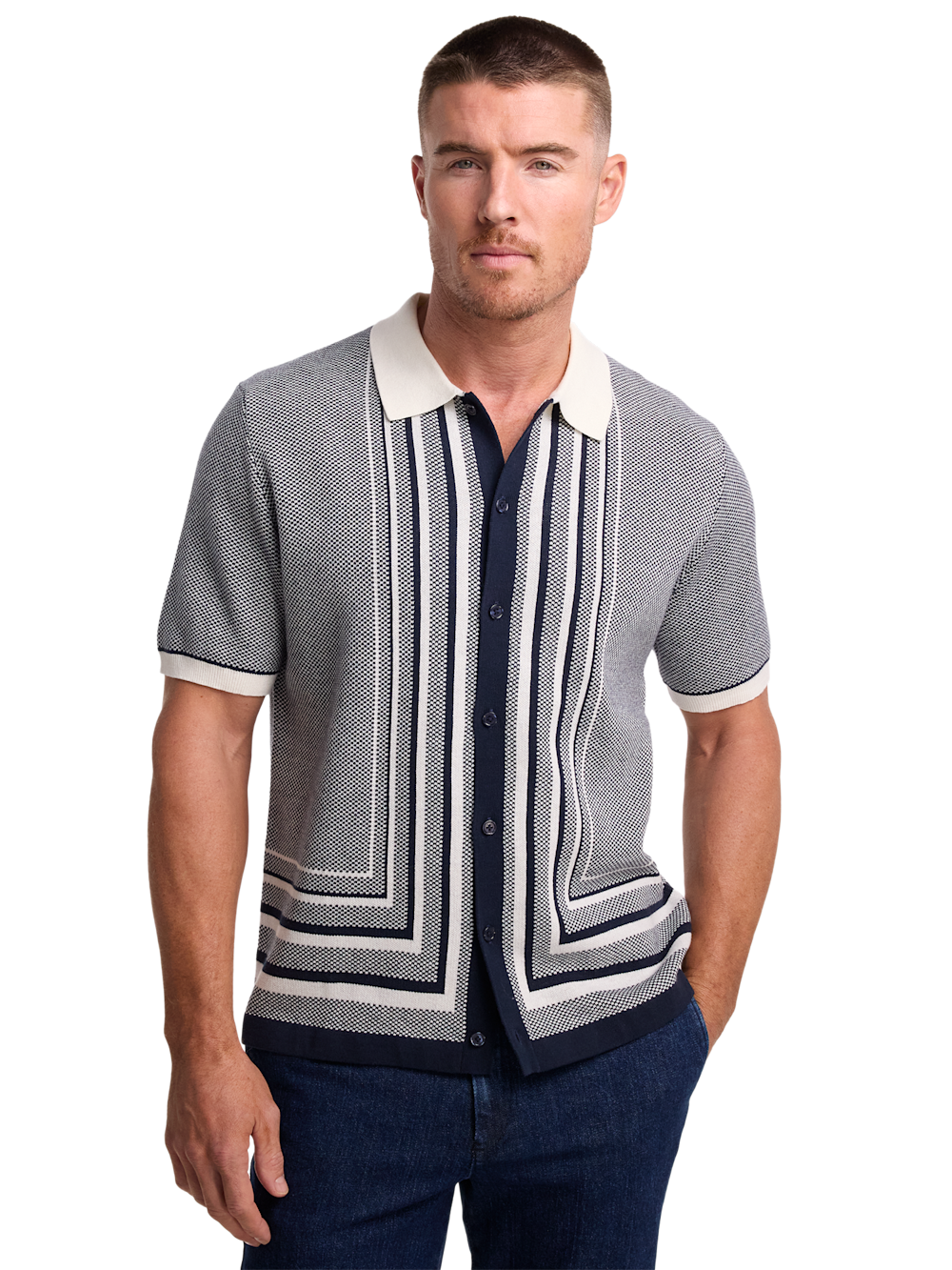 Alternate Image of Cotton Button Front Polo-1