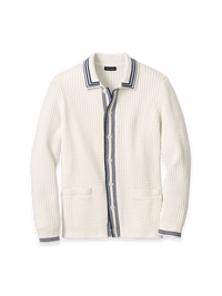 Cotton Button Front Polo - Ivory