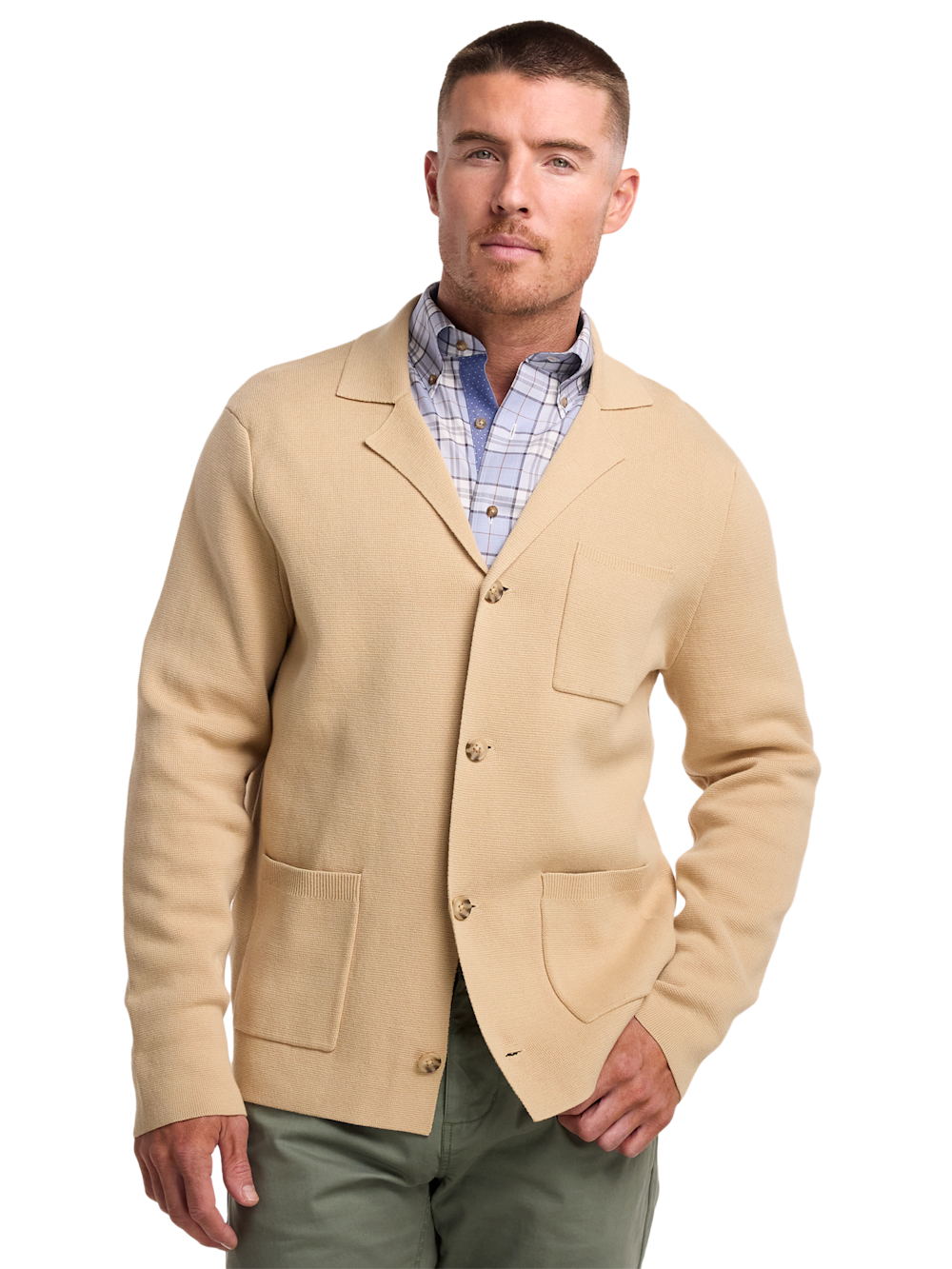 Alternate Image of Cotton Notch Lapel Cardigan Sweater-1