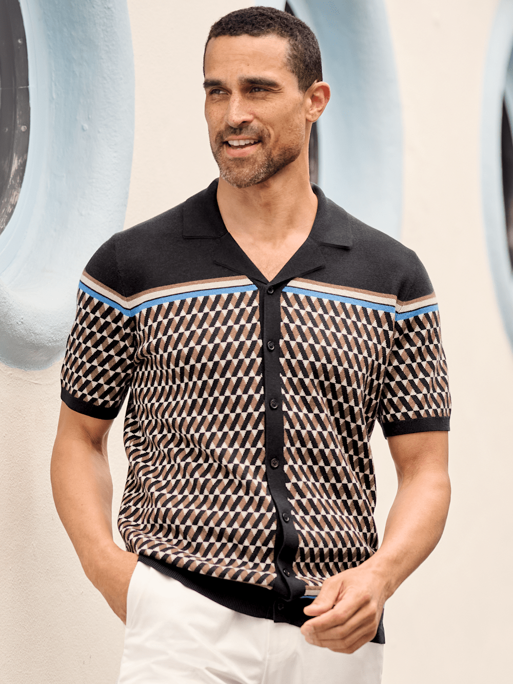 Alternate Image of Cotton Button Front Camp Collar Sweater-6