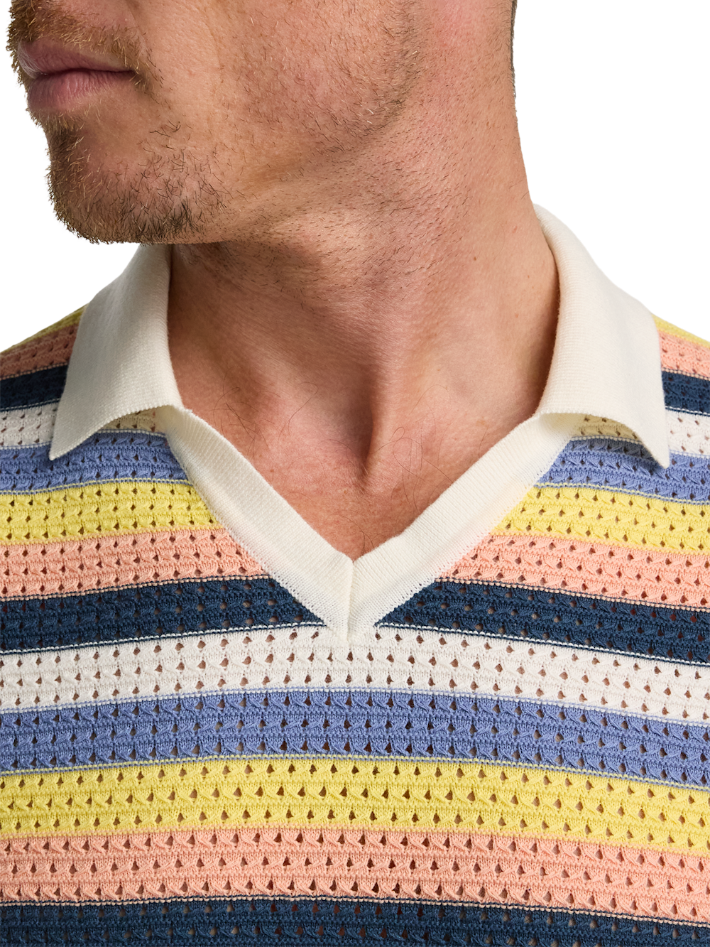Alternate Image of Cotton Crochet V-neck Polo-2