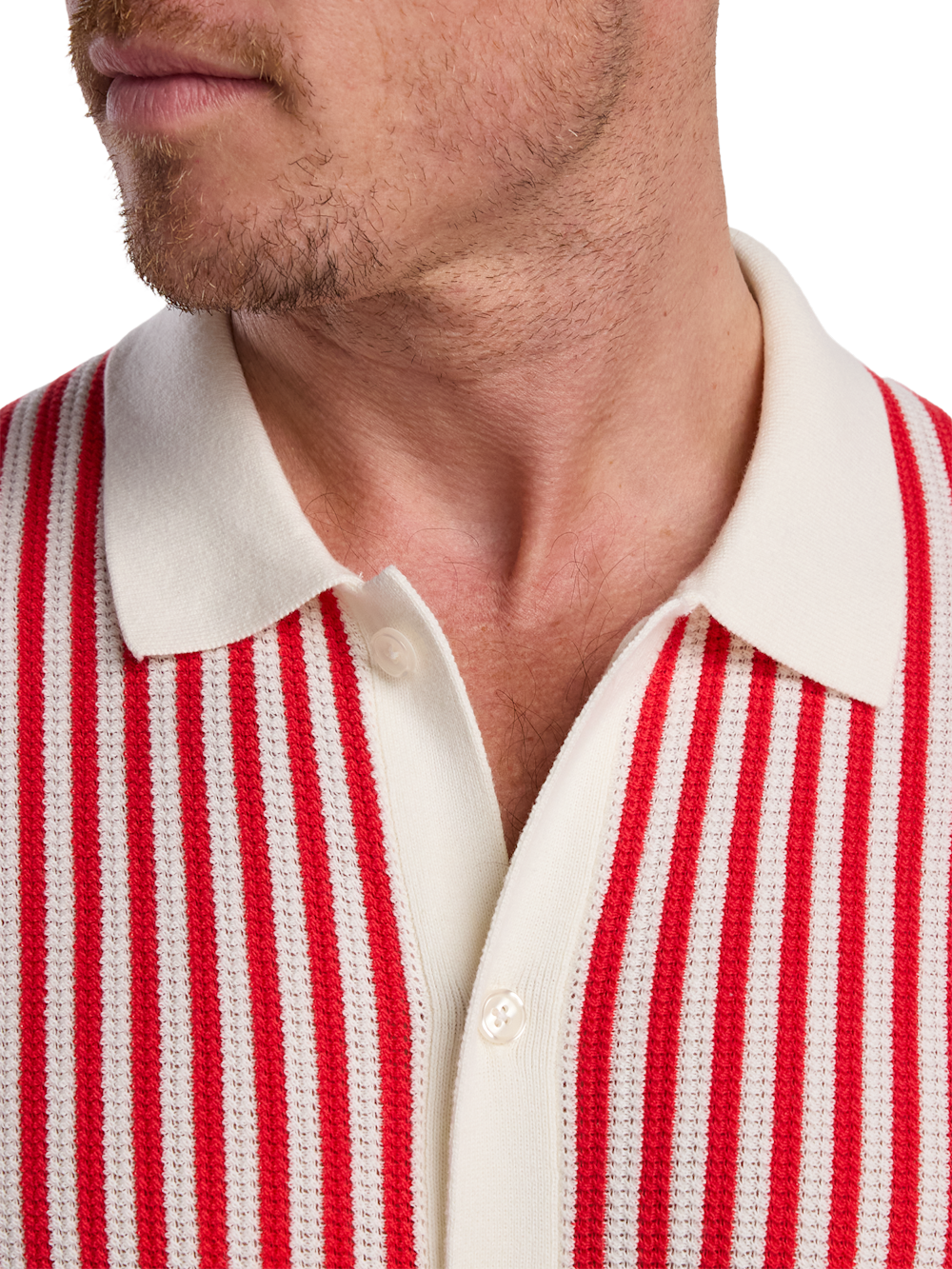 Alternate Image of Cotton Crochet Button Front Polo-2