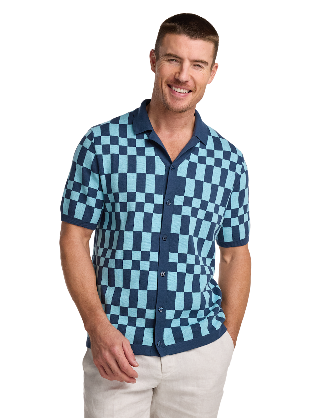 Alternate Image of Cotton Button Front Camp Sweater-1