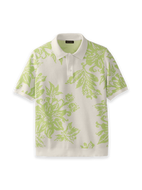 Cotton Three Button Polo - Green