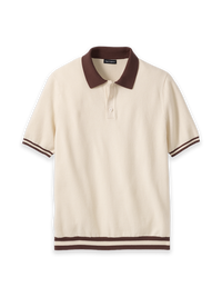 Cotton Three Button Polo - Tan