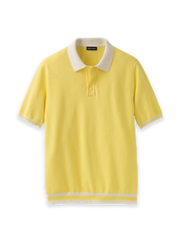 Cotton Three Button Polo - Yellow