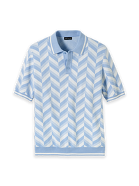 Cotton Three Button Polo - Light Blue