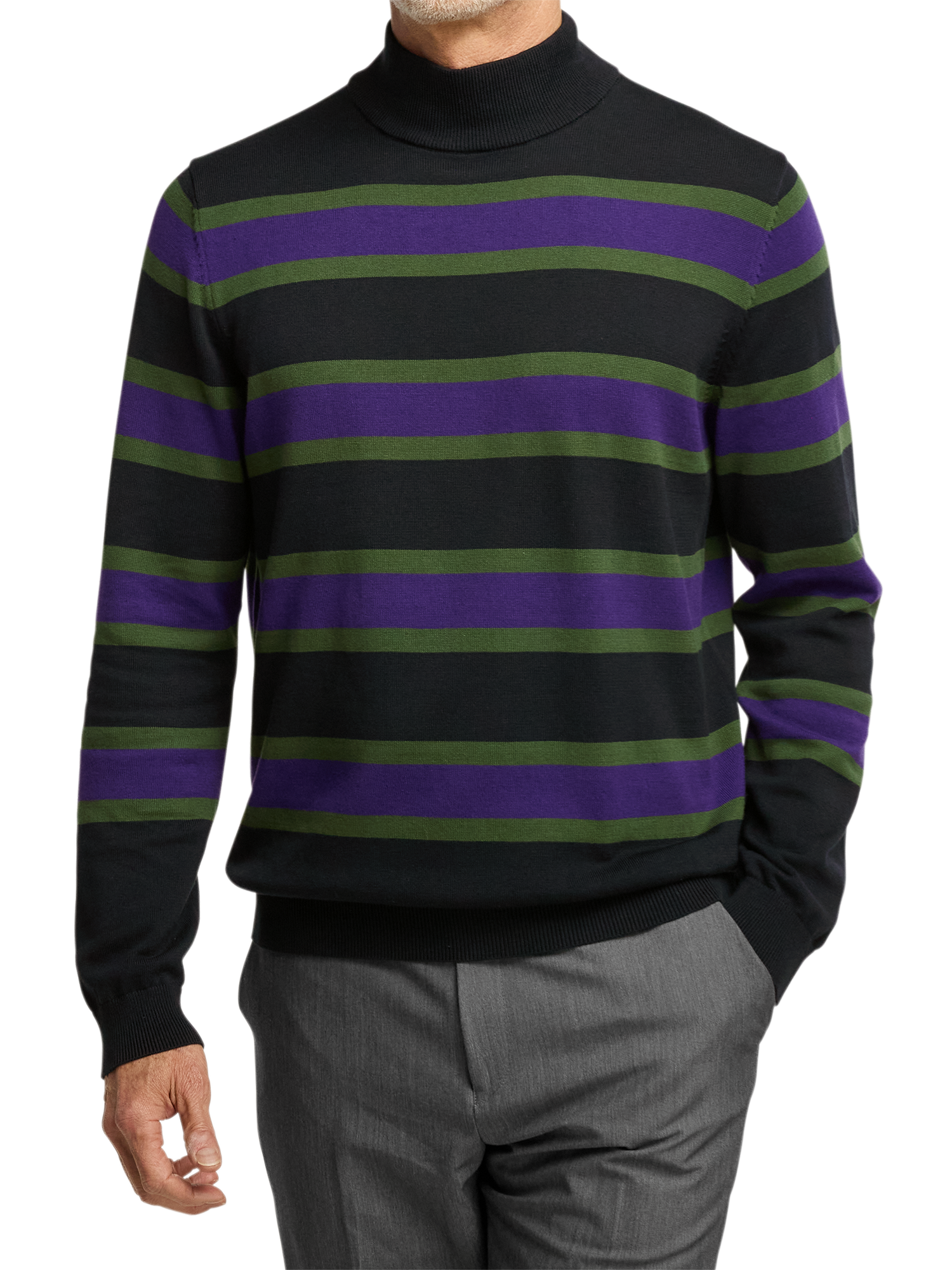 Cotton Mock Neck Sweater - Black