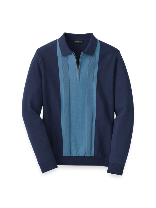 ココ様TTTMSW/Zip up knit polo（BLUE） ココ様TTTMSW/Zip up knit polo（BLUE） Zip up knit polo（BLUE