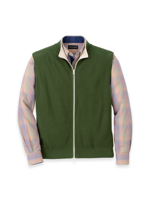 Cotton Full Zip Mock Neck Vest - Purple – Paul Fredrick