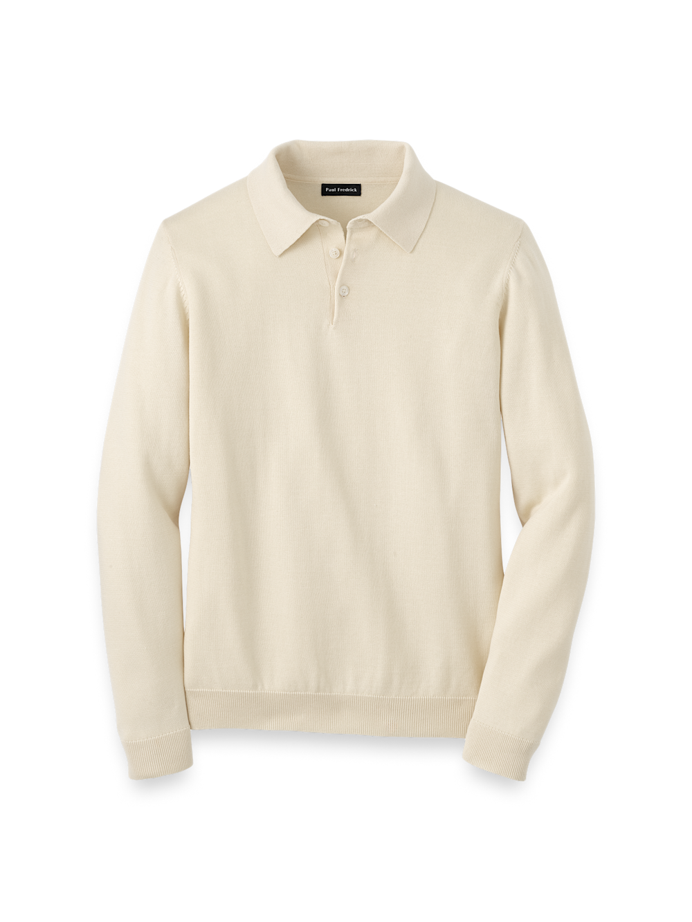 Product Image of Supima Cotton Three Button Polo-Ivory