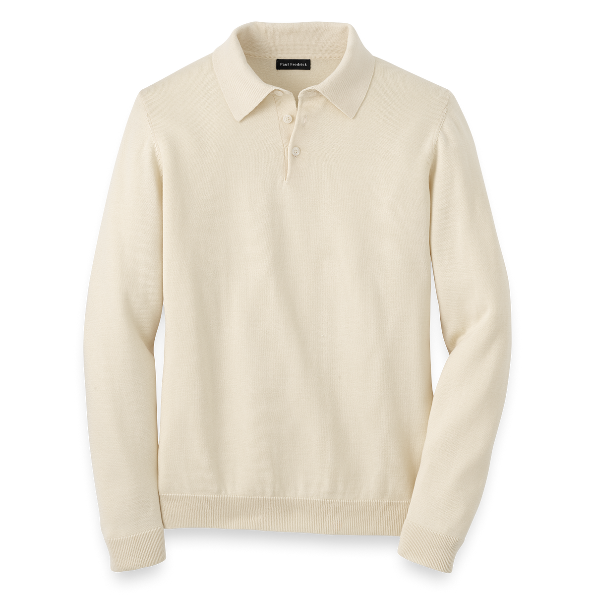 Supima Cotton Three Button Polo - Ivory – Paul Fredrick