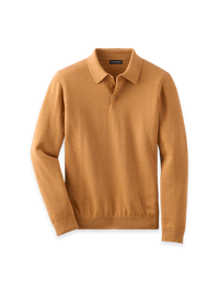 Supima Cotton Three Button Polo - Cognac