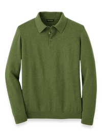 Supima Cotton Three Button Polo - Olive