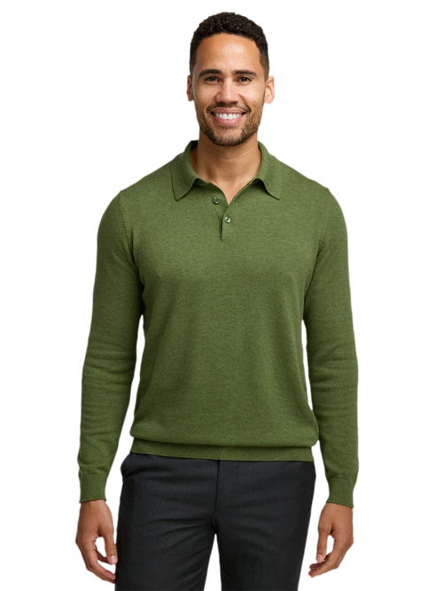 Supima Cotton Three Button Polo - Black – Paul Fredrick