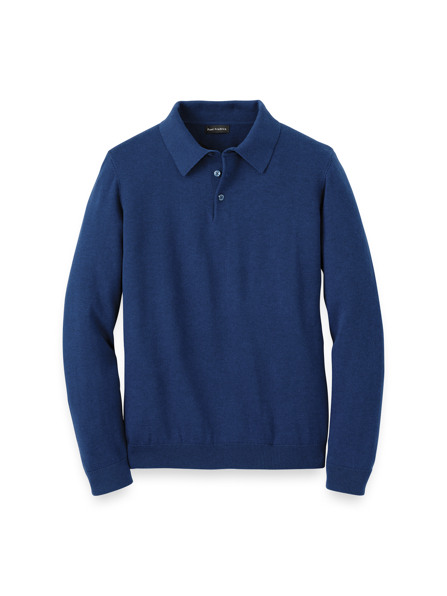 Supima Cotton Three Button Polo - Dark Blue