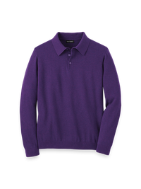 Supima Cotton Three Button Polo - Plum