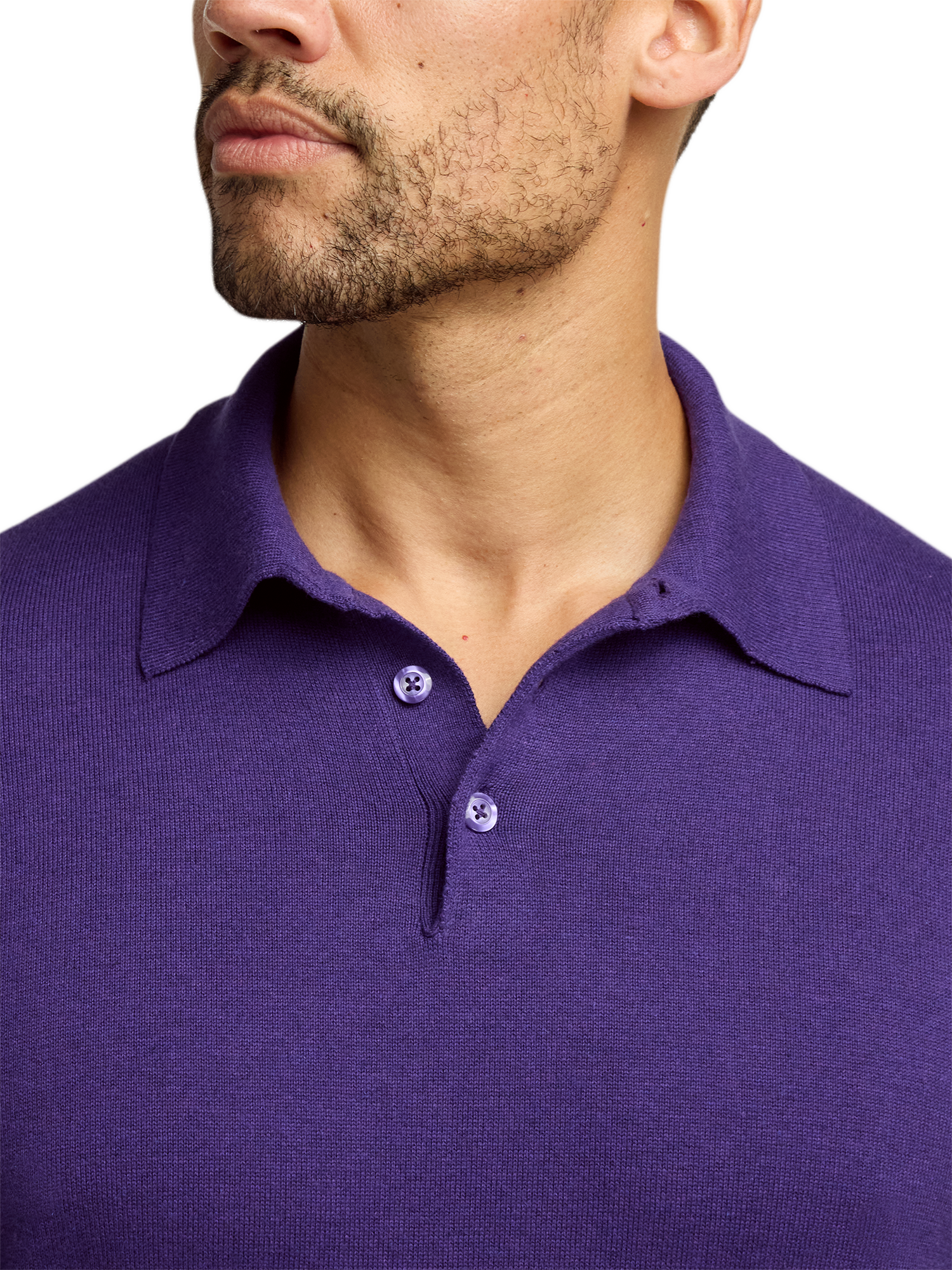 Supima Cotton Three Button Polo - Plum
