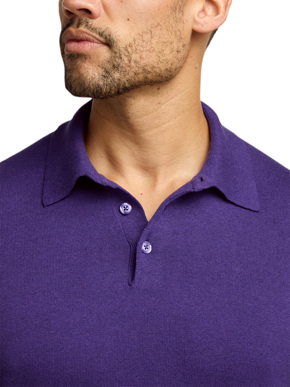 Alternate Shot of Men's Plum Solid Knitwear  - 2#Alternate Image of Supima Cotton Three Button Polo-2