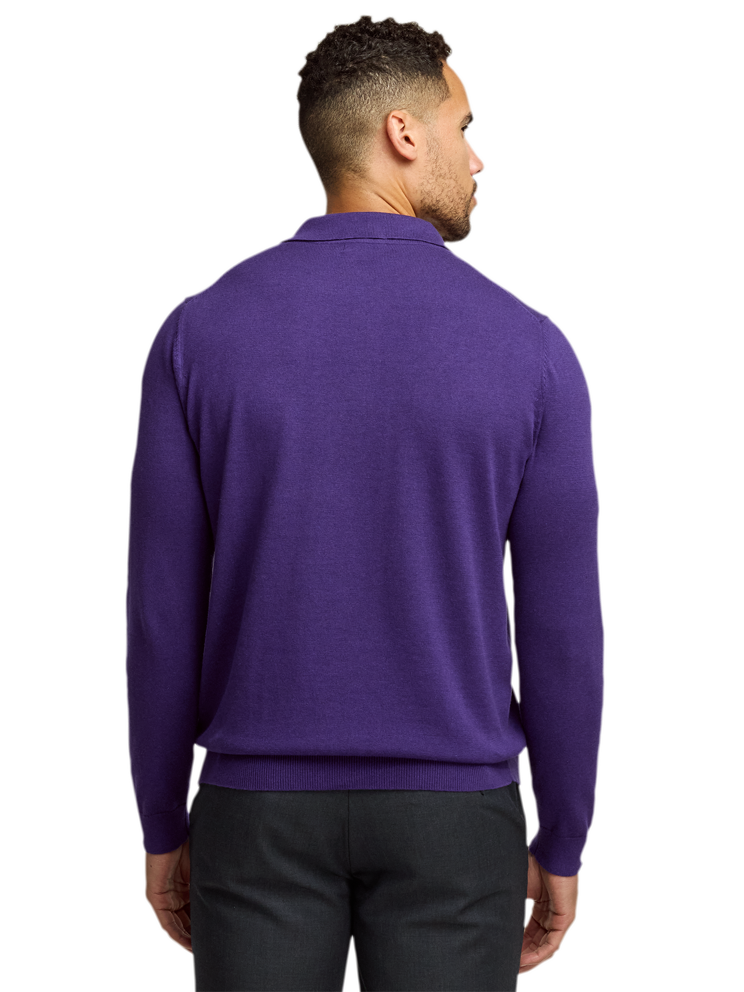 Supima Cotton Three Button Polo - Plum