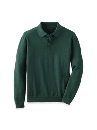Supima Cotton Three Button Polo - Pine Green