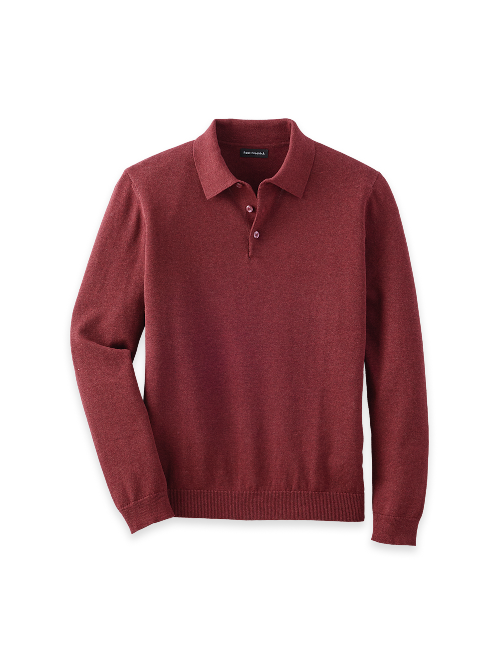 Product Image of Supima Cotton Three Button Polo-Burgundy