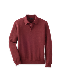 Supima Cotton Three Button Polo - Burgundy