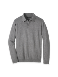 Supima Cotton Three Button Polo - Medium Grey