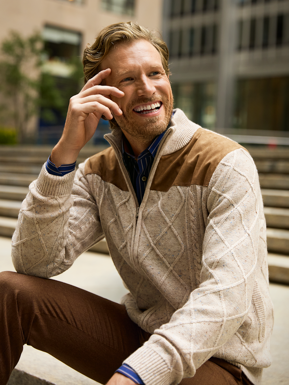 Donegal Full Zip Mock Neck Sweater - Ivory – Paul Fredrick Donegal Full Zip Mock Neck Sweater - Ivory – Paul Fredrick