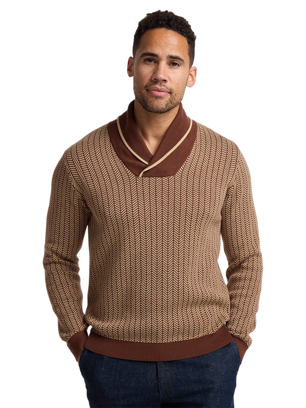 Alternate Image of Cotton Shawl Collar Pull Over Sweater-1