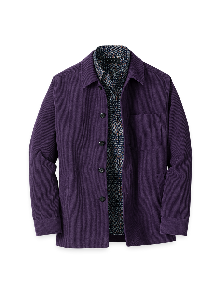 Microfiber Corduroy Shirt Jacket - Purple – Paul Fredrick