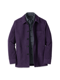 Microfiber Corduroy Shirt Jacket - Purple