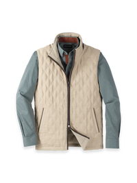 Microsuede Check Reversible Vest - Cream