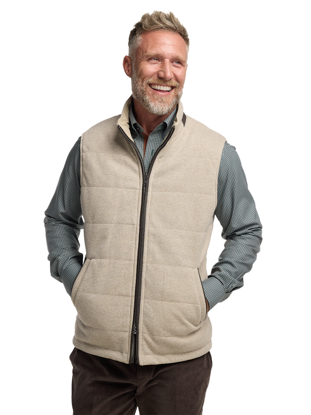 Alternate Image of Microsuede Check Reversible Vest-2
