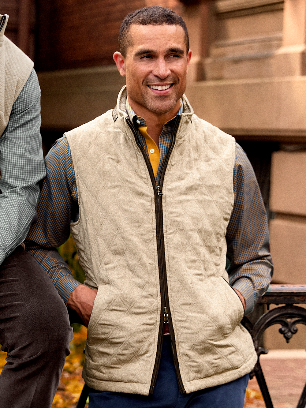 Alternate Image of Microsuede Check Reversible Vest-7