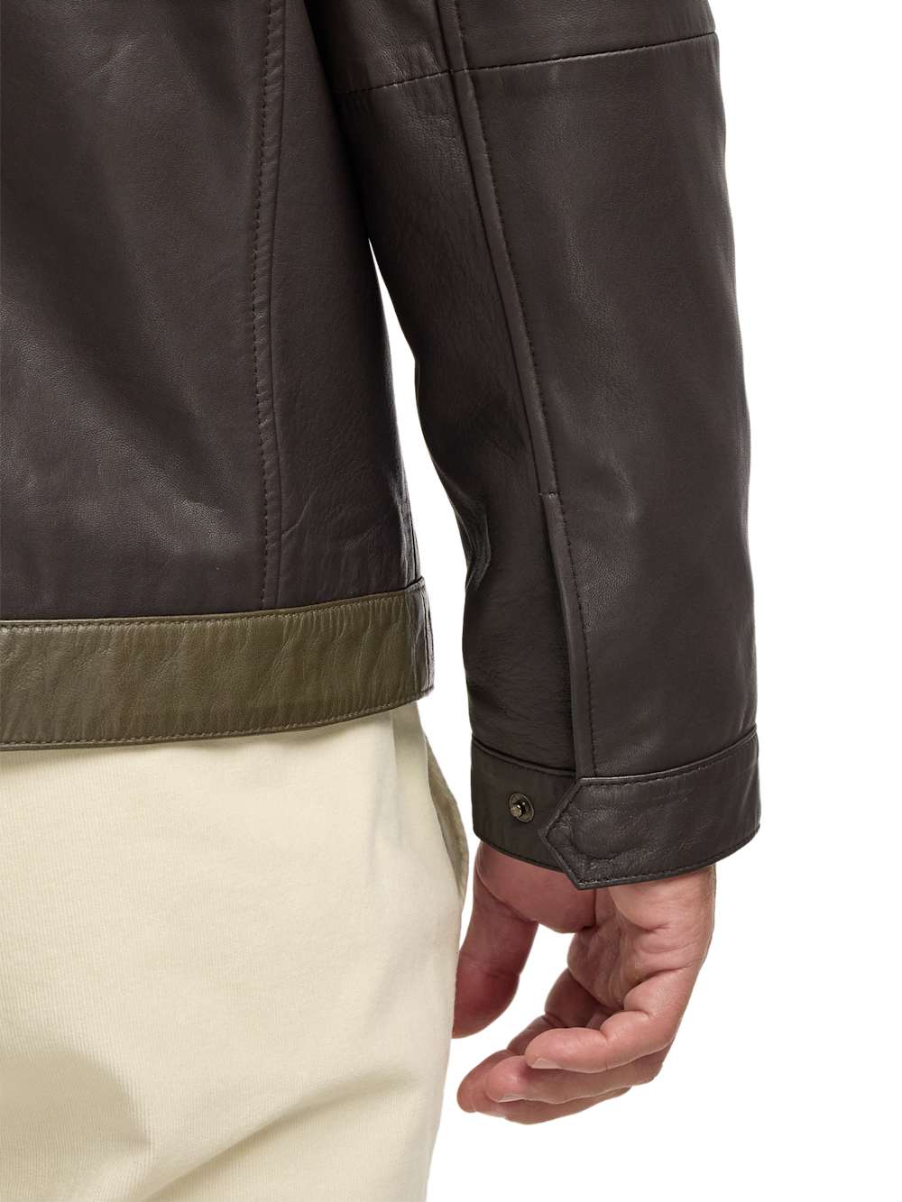 Alternate Image of Leather Color Block Jacket-2