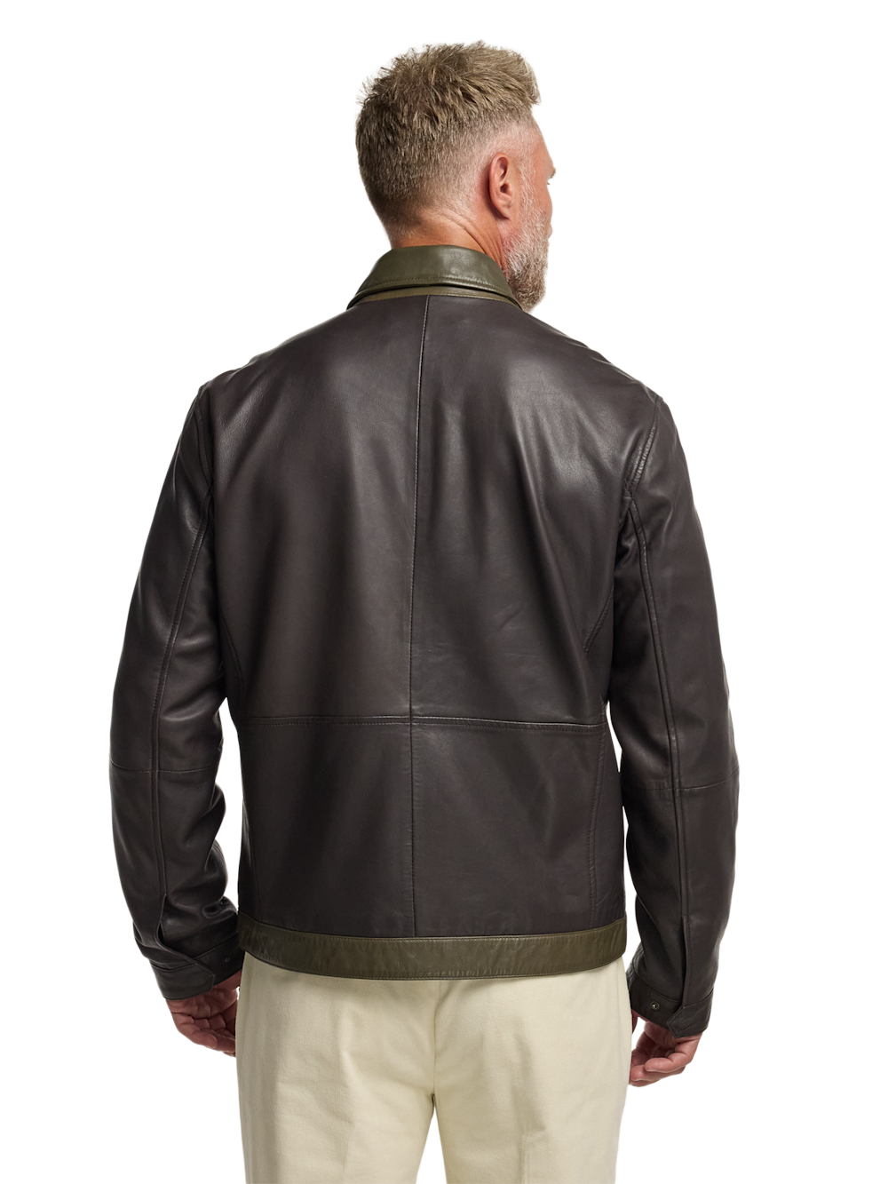 Alternate Image of Leather Color Block Jacket-6