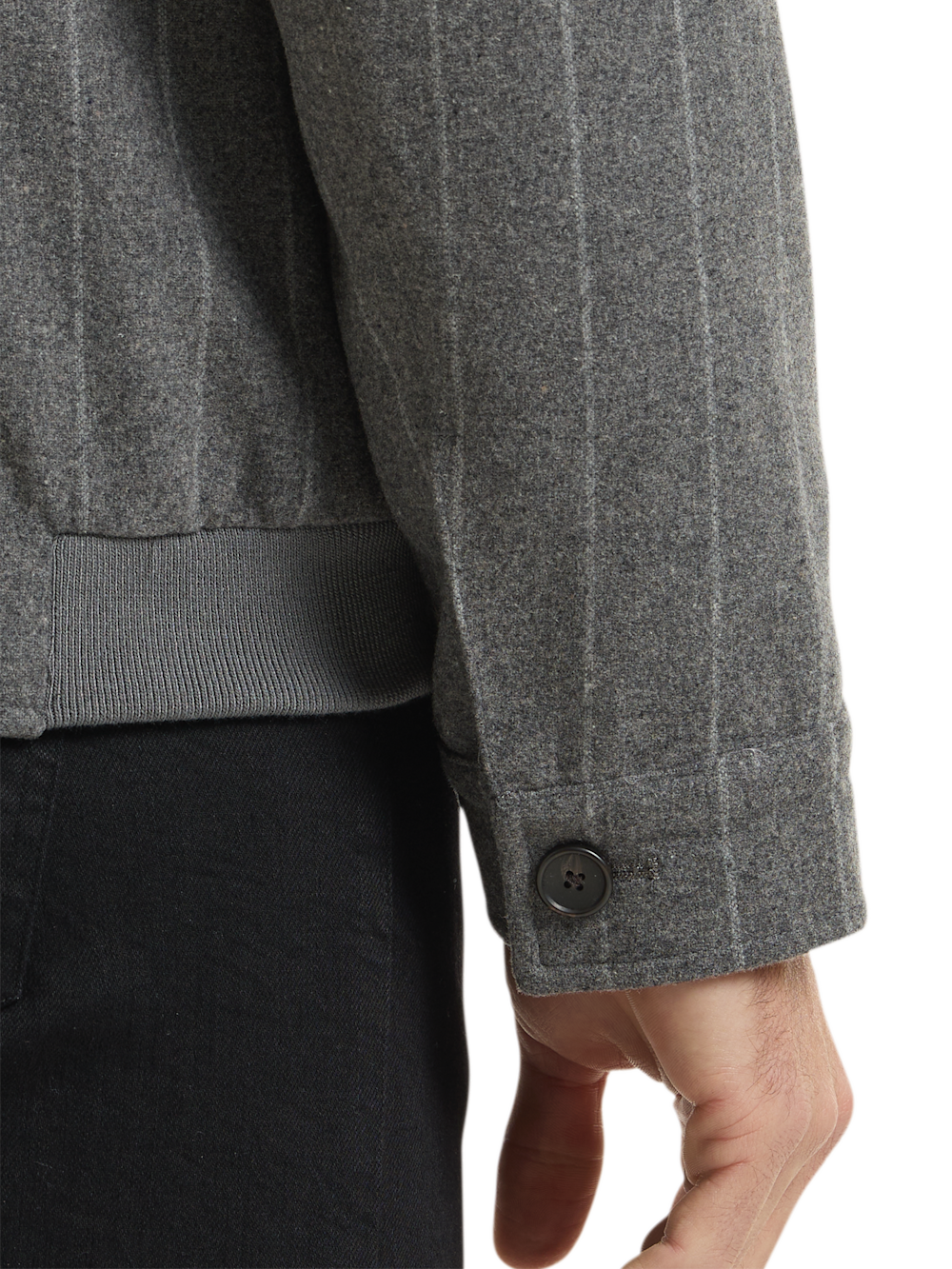Alternate Shot of Men's Grey Stripe Outerwear  - 3