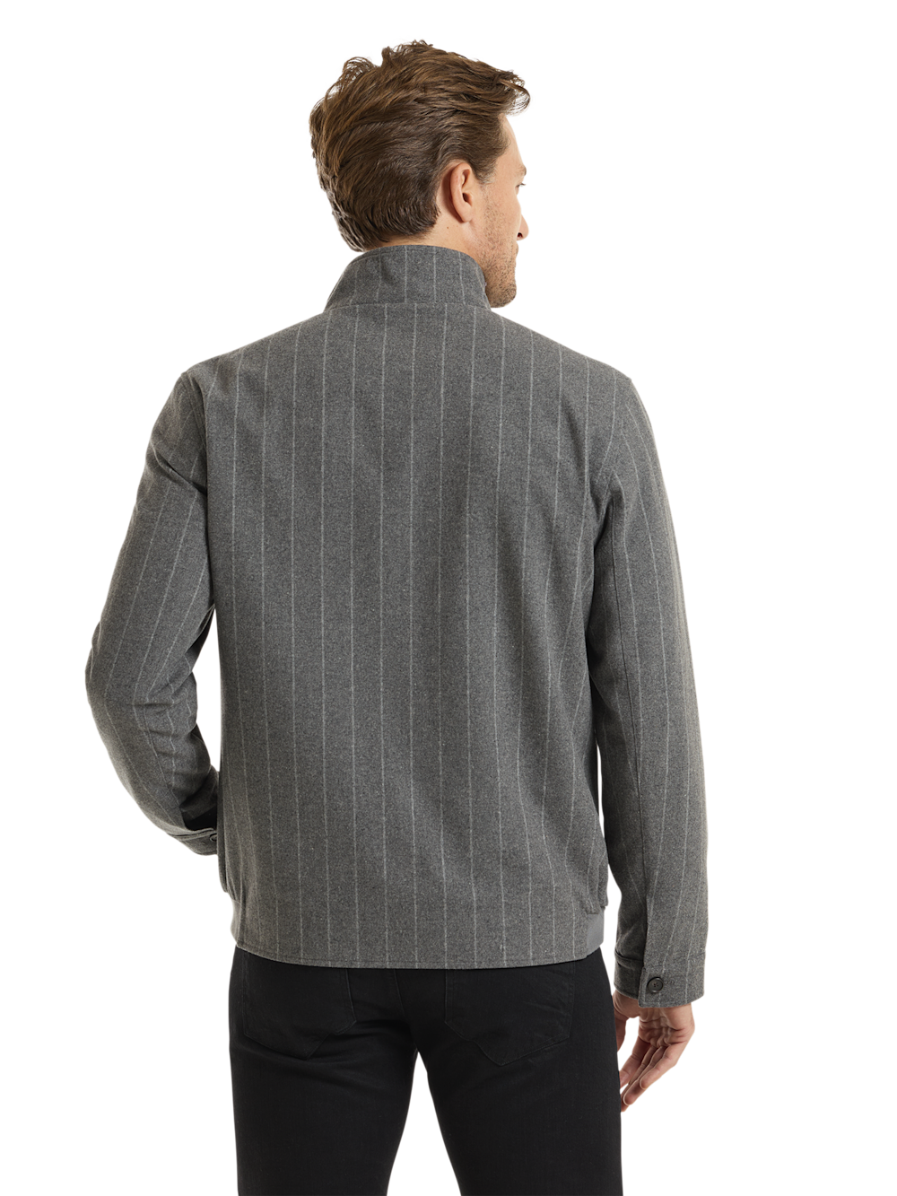 Alternate Shot of Men's Grey Stripe Outerwear  - 6