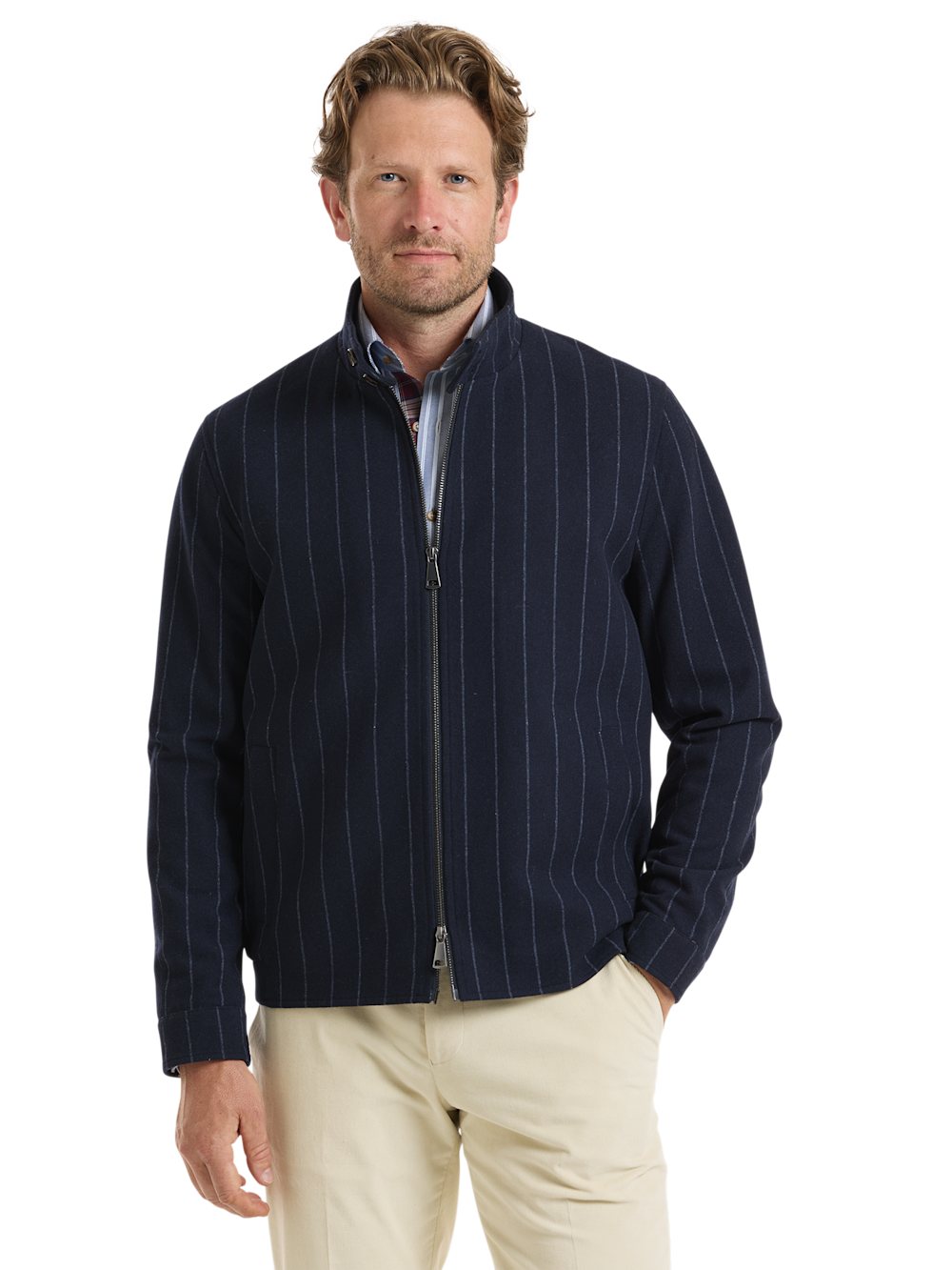 Alternate Image of Wool Blend Stripe Bomber Jacket-2