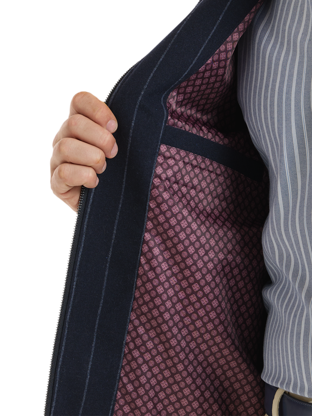 Alternate Image of Wool Blend Stripe Bomber Jacket-4